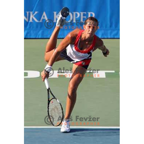 Polona Hercog of Slovenia in action during first round of WTA Banka Koper Slovenia Open tennis tournament, played in SRC Marina, Portoroz, Slovenia on July 20, 2010 