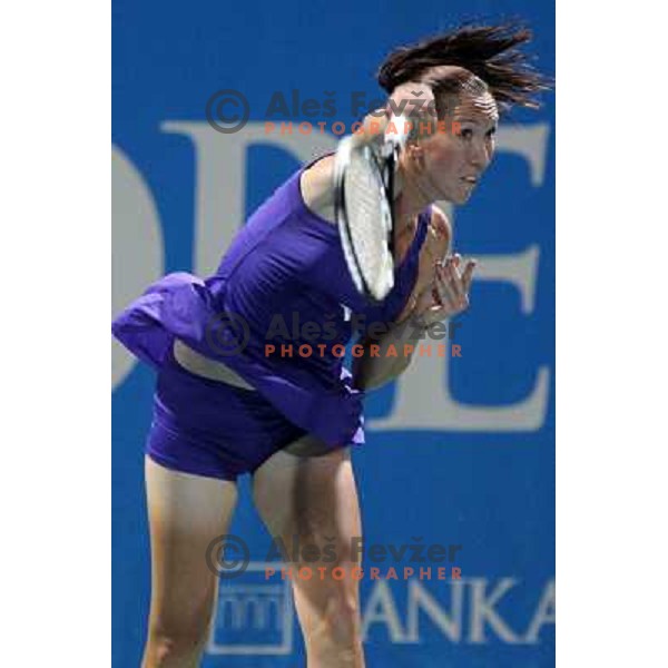 Jelena Jankovic of Serbia in action during first round of WTA Banka Koper Slovenia Open tennis tournament, played in SRC Marina, Portoroz, Slovenia on July 20, 2010 