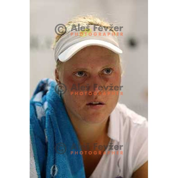 Masa Zec Peskiric of Slovenia during press conference after first round of WTA Banka Koper Slovenia Open tennis tournament, played in SRC Marina, Portoroz, Slovenia on July 20, 2010 
