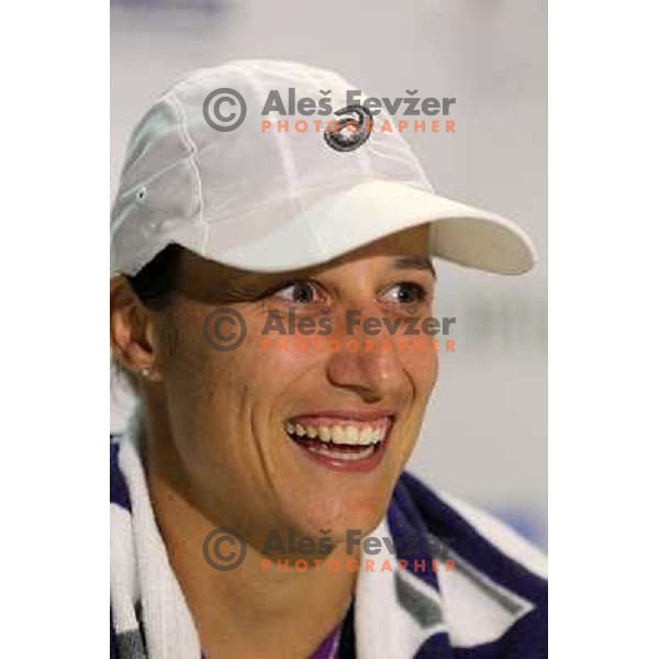 Katarina Srebotnik of Slovenia during press conference after first round of WTA Banka Koper Slovenia Open tennis tournament, played in SRC Marina, Portoroz, Slovenia on July 20, 2010 