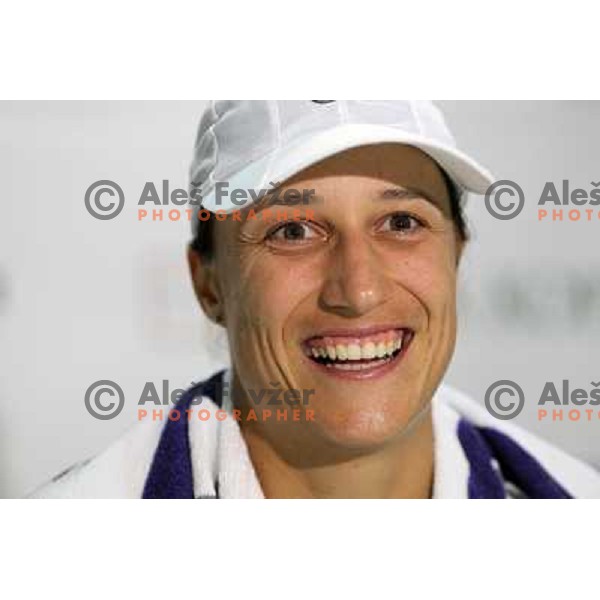 Katarina Srebotnik of Slovenia during press conference after first round of WTA Banka Koper Slovenia Open tennis tournament, played in SRC Marina, Portoroz, Slovenia on July 20, 2010 