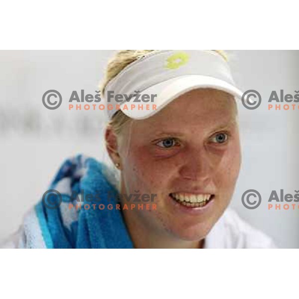 Masa Zec Peskiric of Slovenia during press conference after first round of WTA Banka Koper Slovenia Open tennis tournament, played in SRC Marina, Portoroz, Slovenia on July 20, 2010 