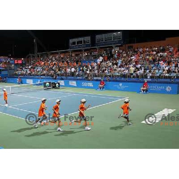 Ball boys in action during first round of WTA Banka Koper Slovenia Open tennis tournament, played in SRC Marina, Portoroz, Slovenia on July 20, 2010 