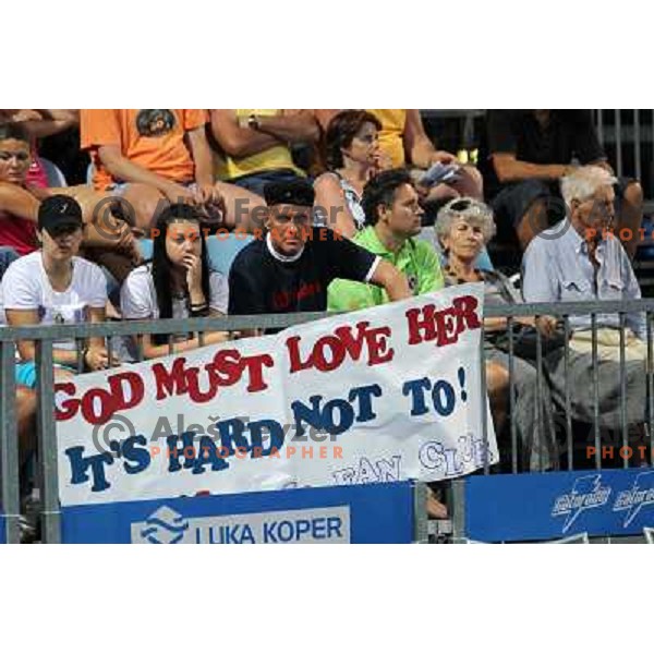 Jelena Jankovic fans watching action during first round of WTA Banka Koper Slovenia Open tennis tournament, played in SRC Marina, Portoroz, Slovenia on July 20, 2010 