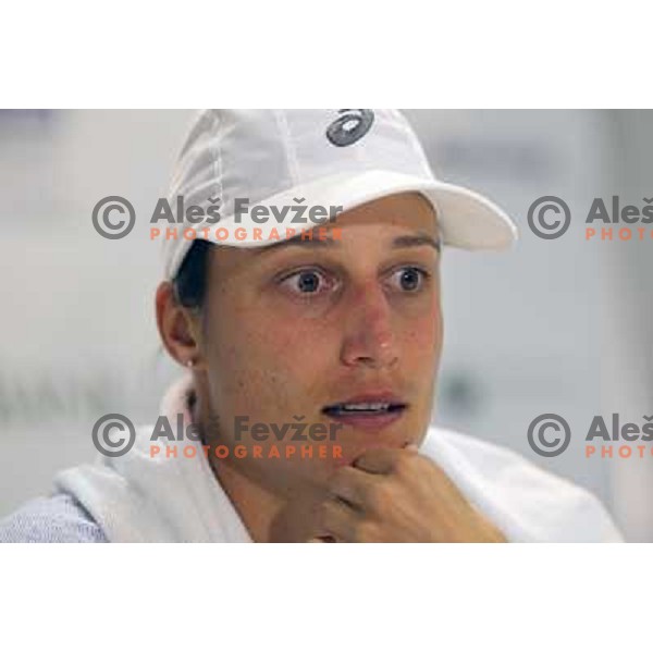 Katarina Srebotnik of Slovenia at press conference after second round of WTA Banka Koper Slovenia Open tennis tournament, played in SRC Marina, Portoroz, Slovenia on July 21, 2010 