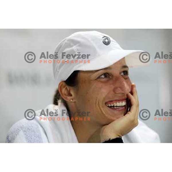 Katarina Srebotnik of Slovenia at press conference after second round of WTA Banka Koper Slovenia Open tennis tournament, played in SRC Marina, Portoroz, Slovenia on July 21, 2010 