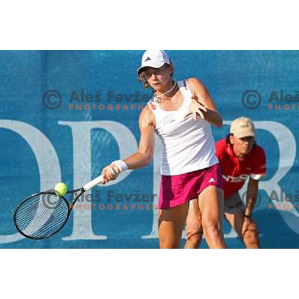 Stefanie Voegele of Switzerland in action during second round of WTA Banka Koper Slovenia Open tennis tournament, played in SRC Marina, Portoroz, Slovenia on July 21, 2010 