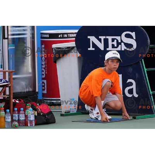 Ball boy in action during second round of WTA Banka Koper Slovenia Open tennis tournament, played in SRC Marina, Portoroz, Slovenia on July 21, 2010 