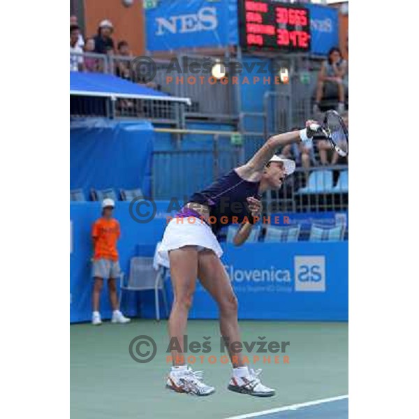 Katarina Srebotnik of Slovenia in action during second round of WTA Banka Koper Slovenia Open tennis tournament, played in SRC Marina, Portoroz, Slovenia on July 21, 2010 