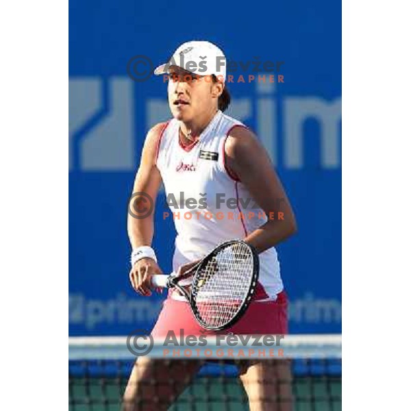 Katarina Srebotnik of Slovenia in action during the second round of WTA Banka Koper Slovenia Open tennis tournament, played in SRC Marina, Portoroz, Slovenia on July 21, 2010 