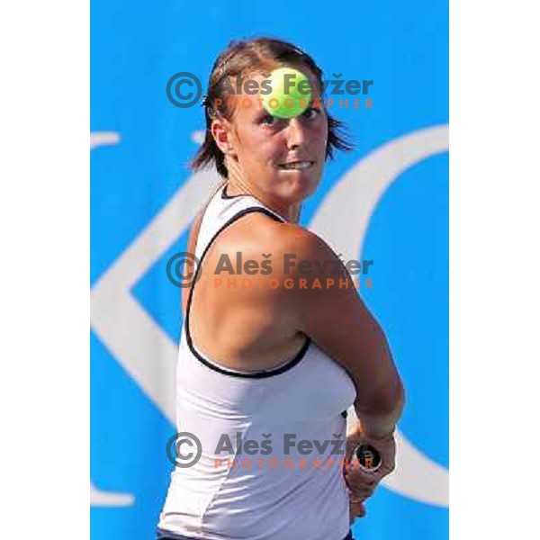 Andreja Klepac of Slovenia in action during the first round of the doubles at WTA Banka Koper Slovenia Open tennis tournament, played in SRC Marina, Portoroz, Slovenia on July 21, 2010 
