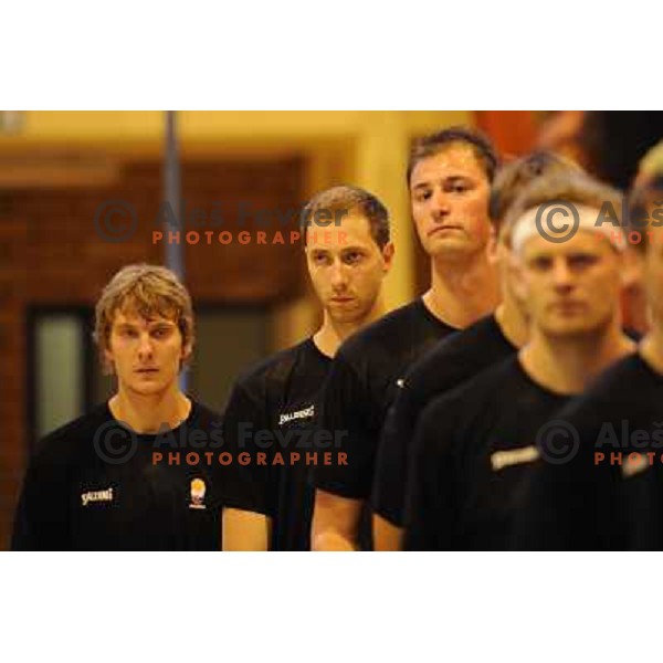 Zoran Dragic, Hasan Rizvic, Primoz Brezec at the basketball game Slovenia - Macedonia, friendly match before the FIBA World Championship Turkey 2010, Ptuj 