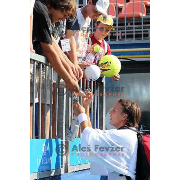 Andreja Klepac of Slovenia after the first round of the doubles at WTA Banka Koper Slovenia Open tennis tournament, played in SRC Marina, Portoroz, Slovenia on July 21, 2010 