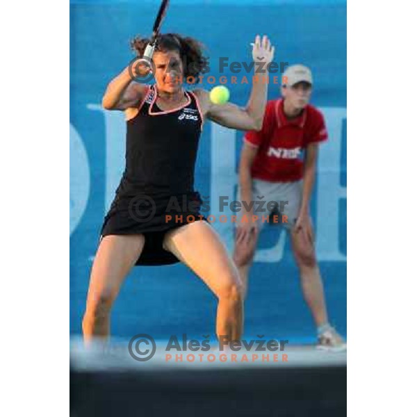 Virginie Razzano of France in action during second round of WTA Banka Koper Slovenia Open tennis tournament, played in SRC Marina, Portoroz, Slovenia on July 21, 2010 