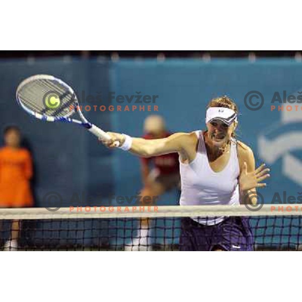 Anastasia Pavlyuchenkova of Russia in action during the second round of the doubles at WTA Banka Koper Slovenia Open tennis tournament, played in SRC Marina, Portoroz, Slovenia on July 21, 2010 
