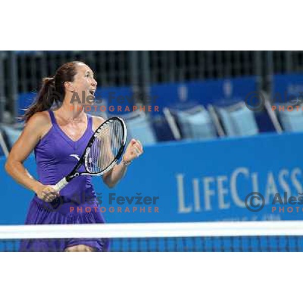 Jelena Jankovic of Serbia in action during the first round of the doubles at WTA Banka Koper Slovenia Open tennis tournament, played in SRC Marina, Portoroz, Slovenia on July 21, 2010 