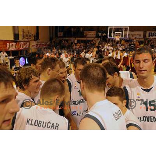 Slovenian national basketball team at the basketball game Slovenia - Macedonia, friendly match before the FIBA World Championship Turkey 2010, Ptuj 