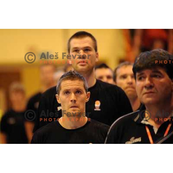 Jaka Lakovic, Uros Slokar at the basketball game Slovenia - Macedonia, friendly match before the FIBA World Championship Turkey 2010, Ptuj 