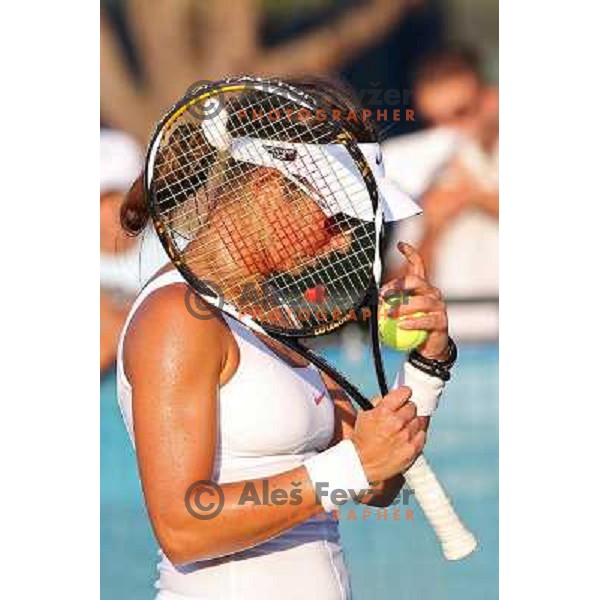 Rossana de los Rios of Paraguay in action during the second round of WTA Banka Koper Slovenia Open tennis tournament, played in SRC Marina, Portoroz, Slovenia on July 22, 2010 
