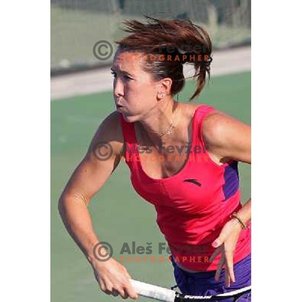 Jelena Jankovic of Serbia in action during practice session at WTA Banka Koper Slovenia Open tennis tournament, played in SRC Marina, Portoroz, Slovenia on July 22, 2010 