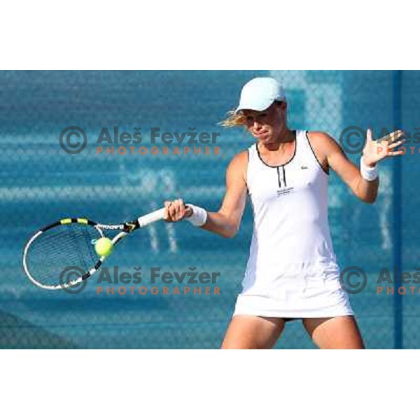 Vera Dushevina of Russia in action during the quarter-finals of WTA Banka Koper Slovenia Open tennis tournament, played in SRC Marina, Portoroz, Slovenia on July 23, 2010 