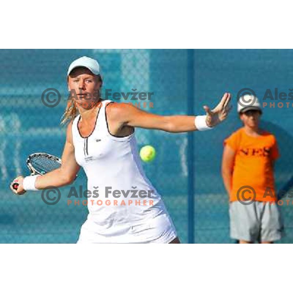 Vera Dushevina of Russia in action during the quarter-finals of WTA Banka Koper Slovenia Open tennis tournament, played in SRC Marina, Portoroz, Slovenia on July 23, 2010 