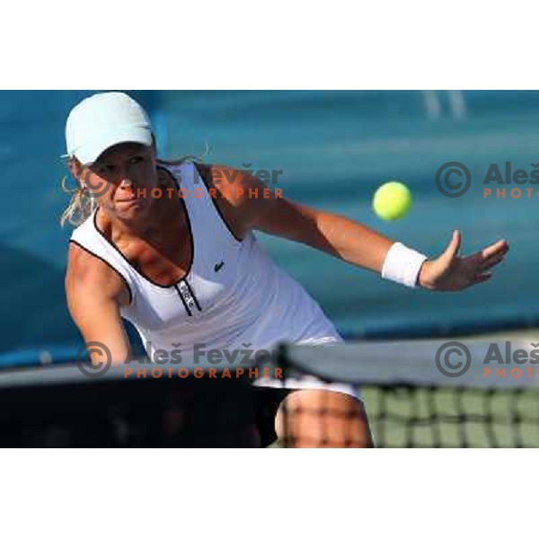 Vera Dushevina of Russia in action during the quarter-finals of WTA Banka Koper Slovenia Open tennis tournament, played in SRC Marina, Portoroz, Slovenia on July 23, 2010 