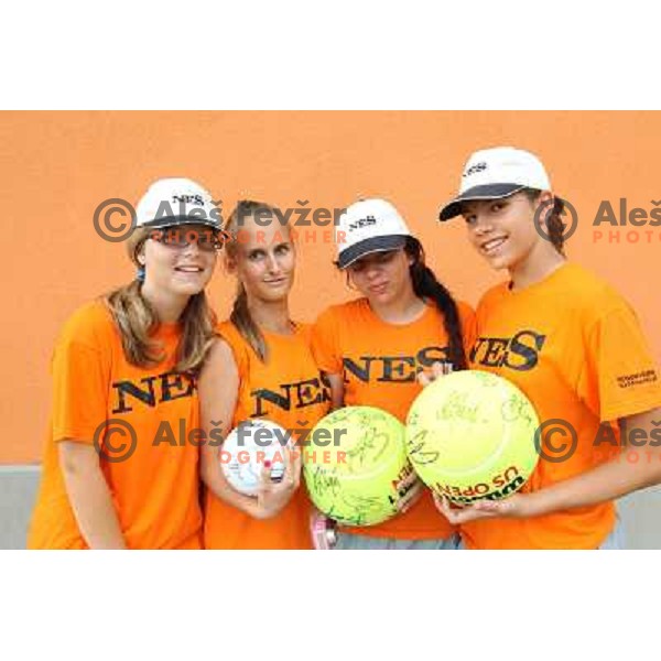 Ball girls before the quarter-finals of WTA Banka Koper Slovenia Open tennis tournament, played in SRC Marina, Portoroz, Slovenia on July 23, 2010 