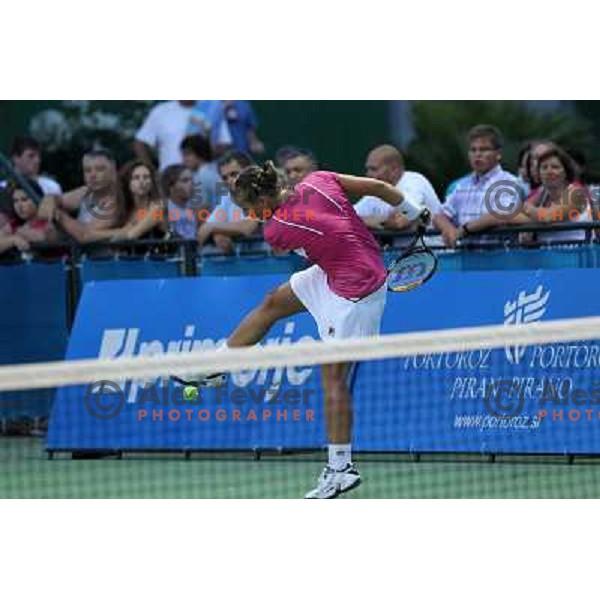 Marina Erakovic of New Zealand in action during the semi-final of the doubles at WTA Banka Koper Slovenia Open tennis tournament, played in SRC Marina, Portoroz, Slovenia on July 23, 2010 