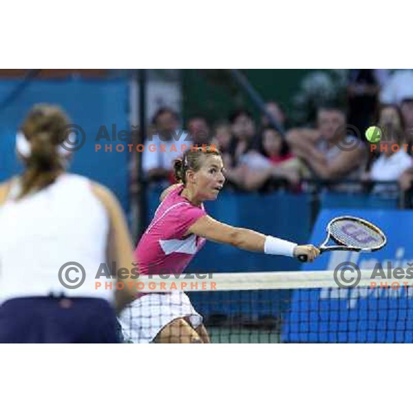 Marina Erakovic of New Zealand in action during the semi-final of the doubles at WTA Banka Koper Slovenia Open tennis tournament, played in SRC Marina, Portoroz, Slovenia on July 23, 2010 