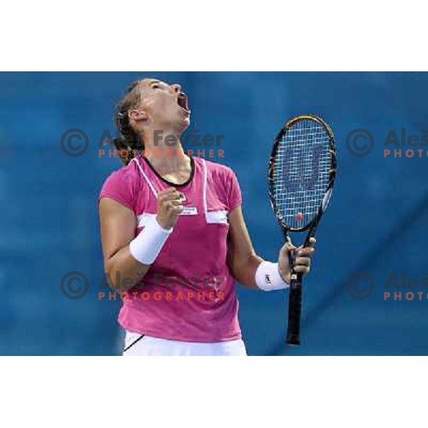 Marina Erakovic of New Zealand in action during the semi-final of the doubles at WTA Banka Koper Slovenia Open tennis tournament, played in SRC Marina, Portoroz, Slovenia on July 23, 2010 