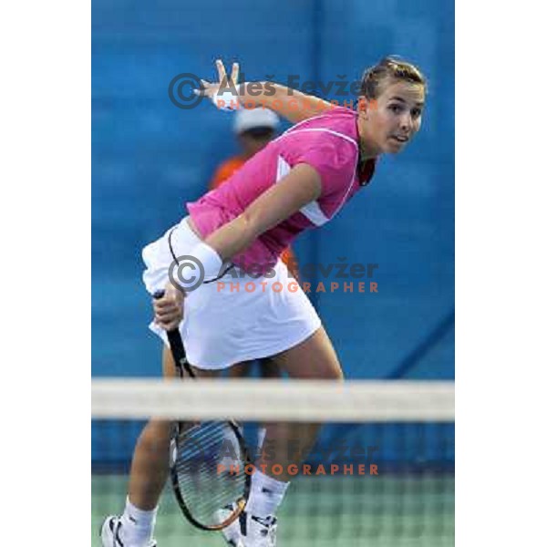 Marina Erakovic of New Zealand in action during the semi-final of the doubles at WTA Banka Koper Slovenia Open tennis tournament, played in SRC Marina, Portoroz, Slovenia on July 23, 2010 