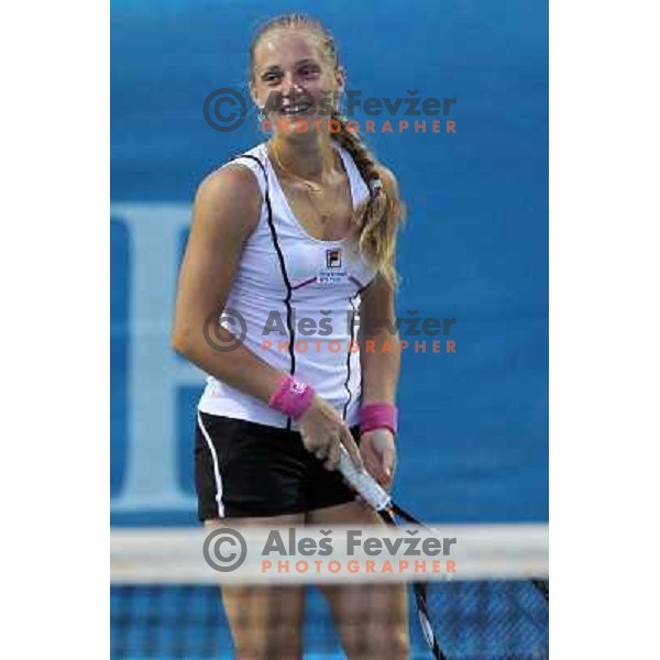 Anna Chakvetadze of Russia in action during the semi-final of the doubles at WTA Banka Koper Slovenia Open tennis tournament, played in SRC Marina, Portoroz, Slovenia on July 23, 2010 