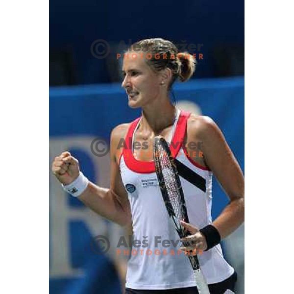 Polona Hercog of Slovenia in action during the quarter-finals of WTA Banka Koper Slovenia Open tennis tournament, played in SRC Marina, Portoroz, Slovenia on July 23, 2010 