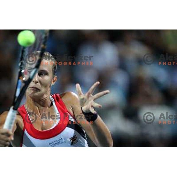 Polona Hercog of Slovenia in action during the quarter-finals of WTA Banka Koper Slovenia Open tennis tournament, played in SRC Marina, Portoroz, Slovenia on July 23, 2010 