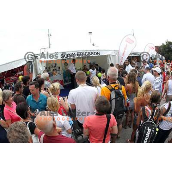 Jelana Jankovic of Serbia signs autographs during WTA Banka Koper Slovenia Open tennis tournament, played in SRC Marina, Portoroz, Slovenia on July 24, 2010 