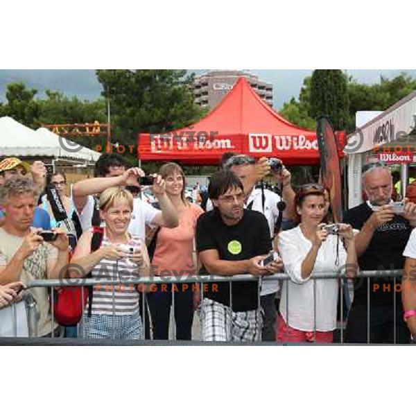 Fans photographing Jelana Jankovic of Serbia who signs autographs during WTA Banka Koper Slovenia Open tennis tournament, played in SRC Marina, Portoroz, Slovenia on July 24, 2010 