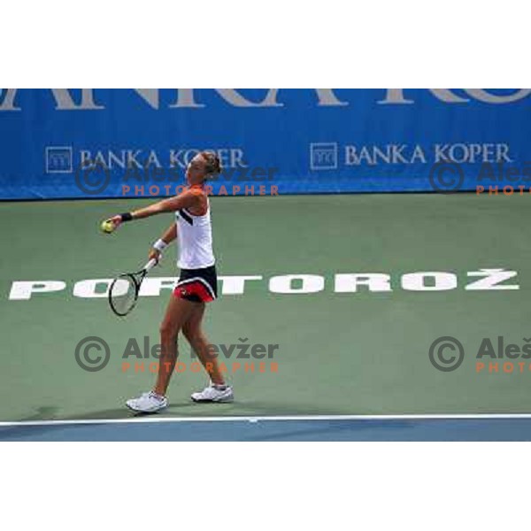 Polona Hercog of Slovenia in action during semi-final of WTA Banka Koper Slovenia Open tennis tournament, played in SRC Marina, Portoroz, Slovenia on July 24, 2010 