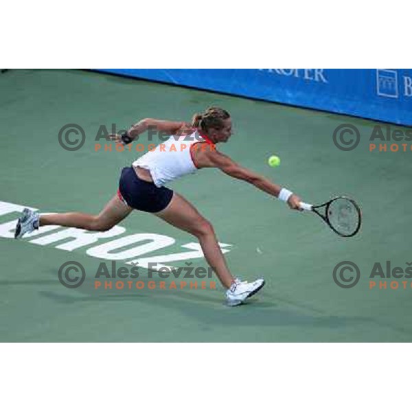 Polona Hercog of Slovenia in action during semi-final of WTA Banka Koper Slovenia Open tennis tournament, played in SRC Marina, Portoroz, Slovenia on July 24, 2010 