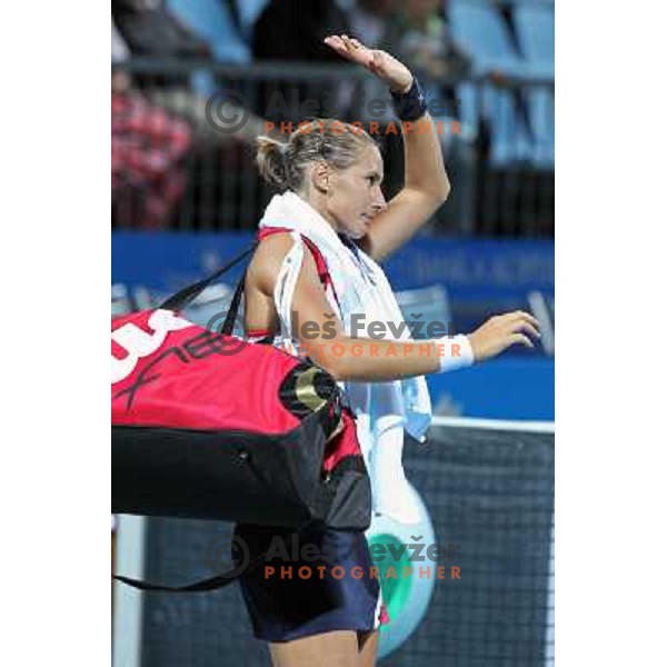 Polona Hercog of Slovenia leaving the court after semi-final of WTA Banka Koper Slovenia Open tennis tournament, played in SRC Marina, Portoroz, Slovenia on July 24, 2010 