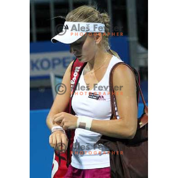 Ksenia Pervak of Russia had to retire due to right wrist injury during semi-final of WTA Banka Koper Slovenia Open tennis tournament, played in SRC Marina, Portoroz, Slovenia on July 24, 2010 