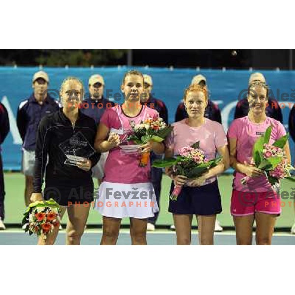 Anna Chakvetadze, Marina Erakovic, Winners of doubles Vladimira Uhlirova of Czech republic and Maria Kondratieva of Russia after final of WTA Banka Koper Slovenia Open tennis tournament, played in SRC Marina, Portoroz, Slovenia on July 24, 2010 