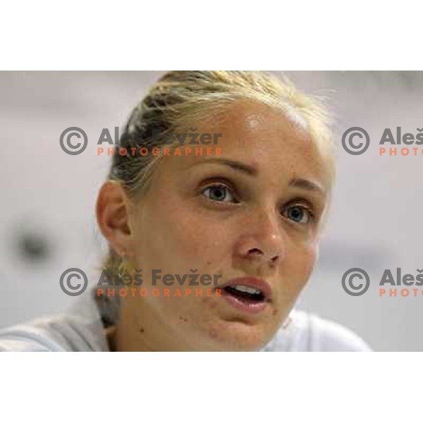 Anna Chakvetadze of Russia ,winner of WTA Banka Koper Slovenia Open tennis tournament at press conference, SRC Marina, Portoroz, Slovenia on July 25, 2010 