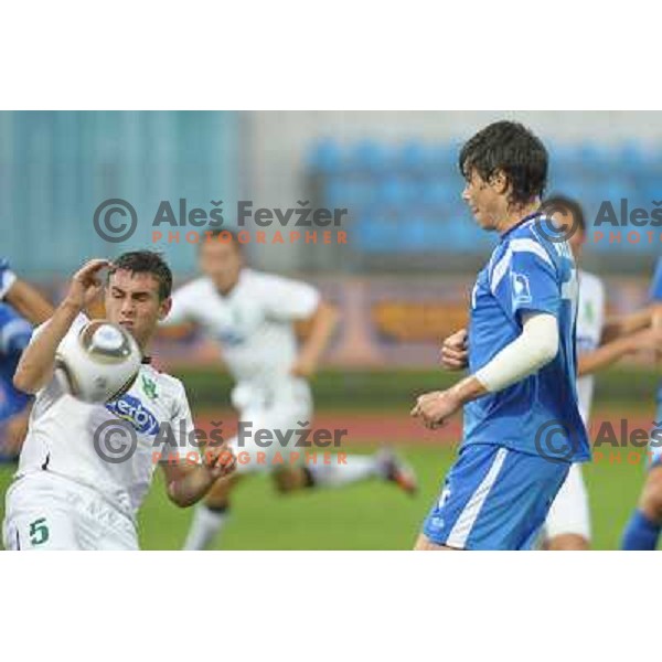 Boban Jovic and Etien Velikonja at football match of Prva Liga between NK Hit Gorica and Olimpija, on July 25 2010 in Sportni park, Nova Gorica. 