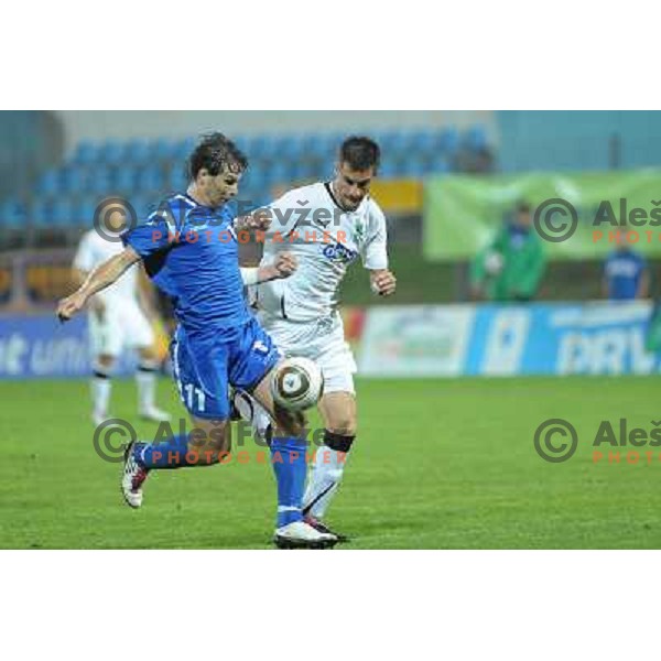 Etien Velikonja and Miroslav Cvijanovic at football match of Prva Liga between NK Hit Gorica and Olimpija, on July 25 2010 in Sportni park, Nova Gorica. 