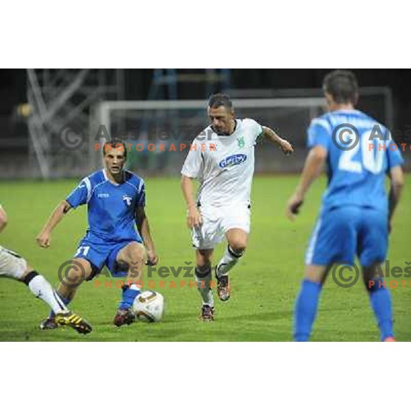 Danjel Rakuscek and Sebastjan Cimirotic at football match of Prva Liga between NK Hit Gorica and Olimpija, on July 25 2010 in Sportni park, Nova Gorica. 