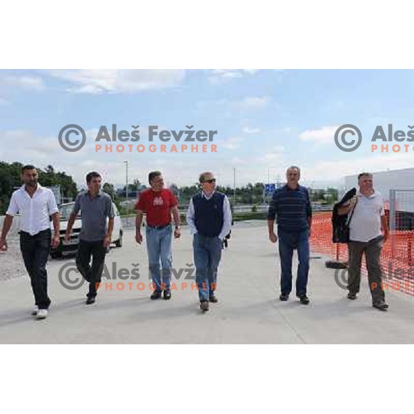 Jurij Sadar, Bostjan Vuga, Zoran Jankovic, Uros Ogrin, Zlatko Sraka at the presentation of the Stozice Football stadium and Stozice sports hall to the media, 07.08.2010, Ljubljana 