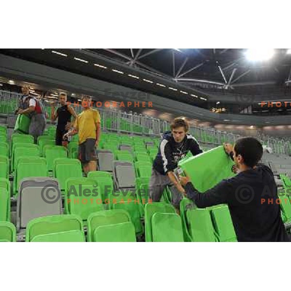 Stozice sports hall at the presentation of the Stozice Football stadium and Stozice sports hall to the media, 07.08.2010, Ljubljana 