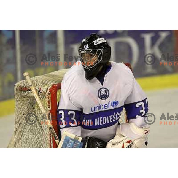 Robert Kristan of Medvescak in action during preseason friendly ice-hockey match Tilia Olimpija- Medvescak, played in Hala Tivoli, Ljubljana, Slovenia on August 25, 2010 