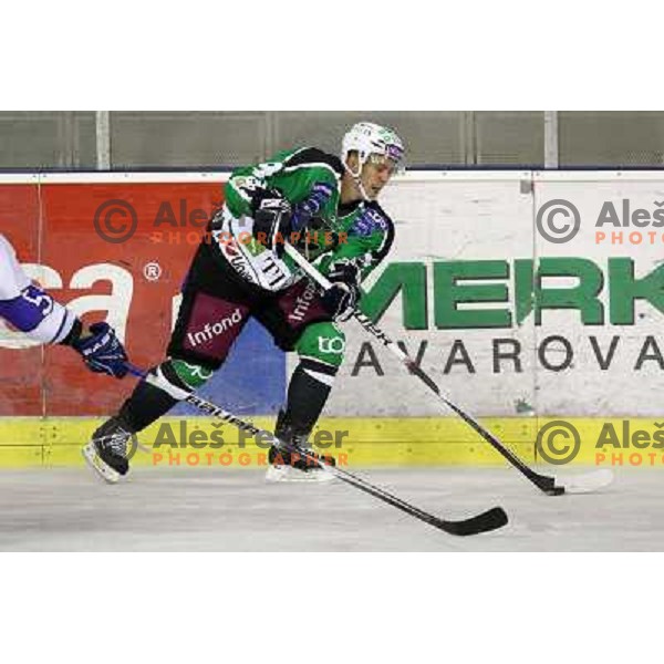 Sami Ryhanen of Tilia Olimpija in action during preseason friendly ice-hockey match Tilia Olimpija- Medvescak, played in Hala Tivoli, Ljubljana, Slovenia on August 25, 2010 